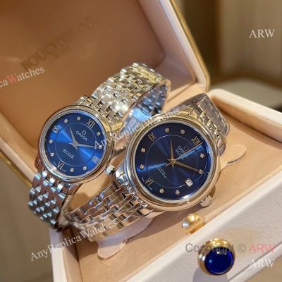 High Quality Replica Omega De Ville Silver 316 stainless steel strap Different Colors Face Dial Silver Ceramic Bezel Fashion Watch